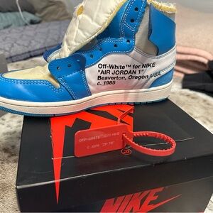 Off-White Blue and White Sneakers High-Top Design